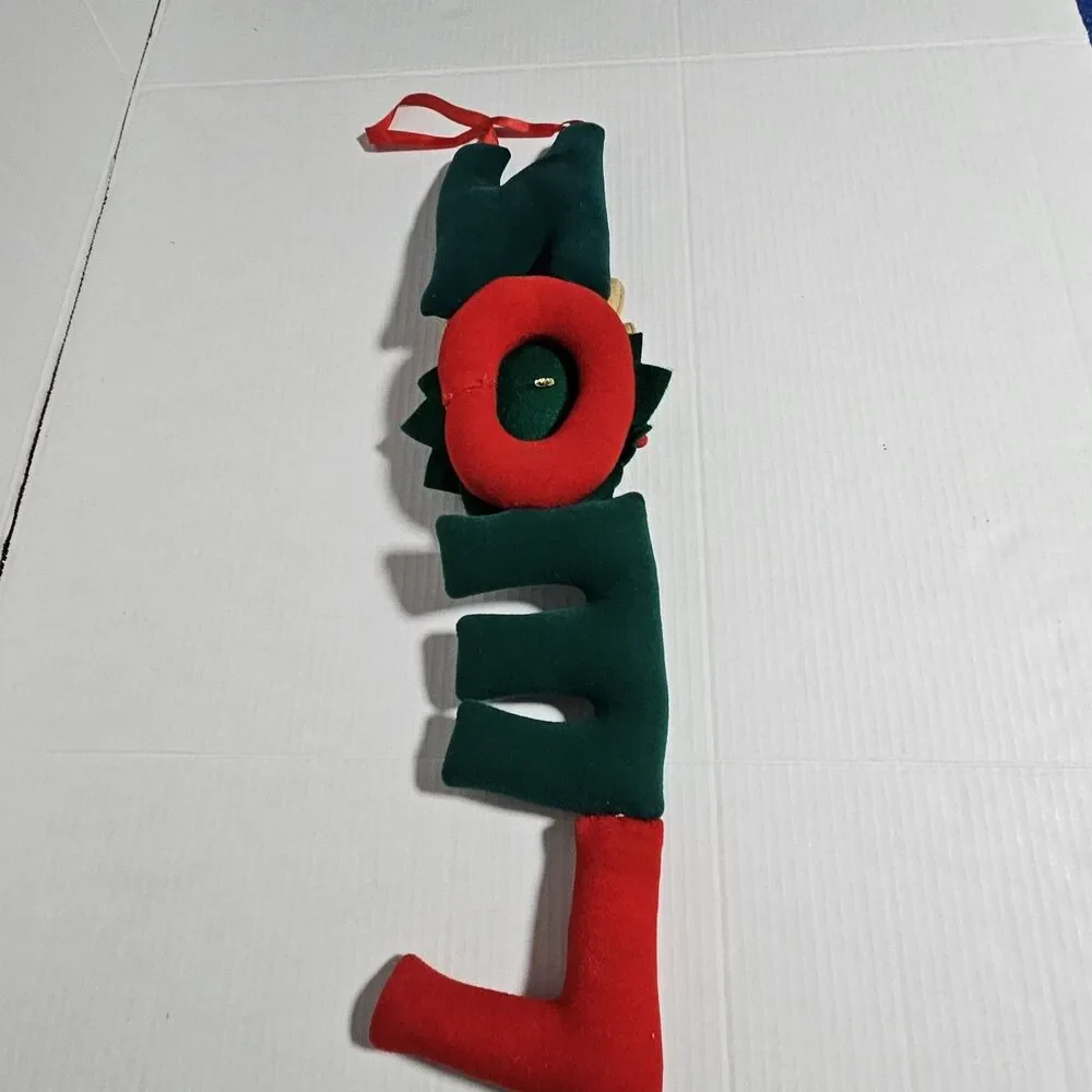 Vintage NOEL Reindeer 3D Sign Letters Fabric Wall Door Hanging Decor 22